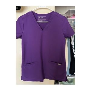 Figs Magic Purple Casma Scrub Top XXS